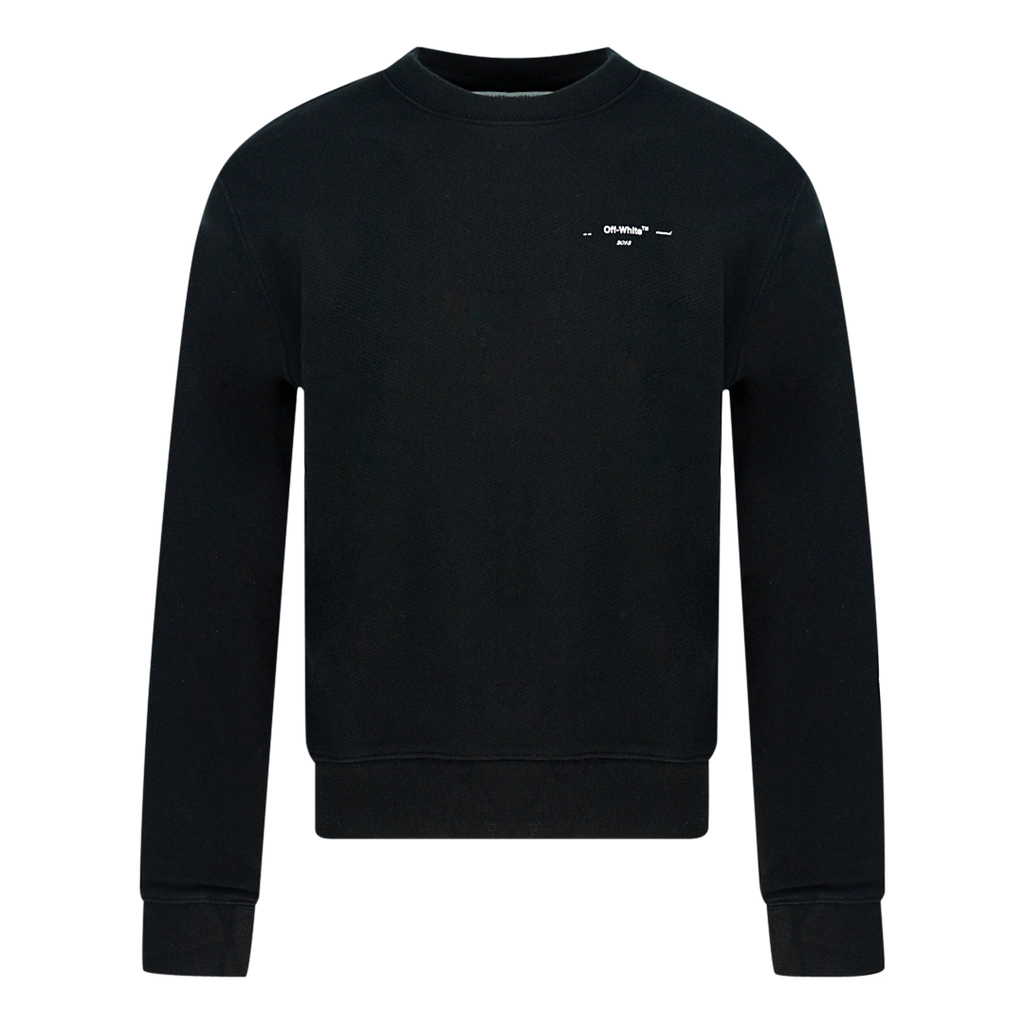 Off White Mens Logo Black Slim Sweatshirt Cotton - Size 2XL